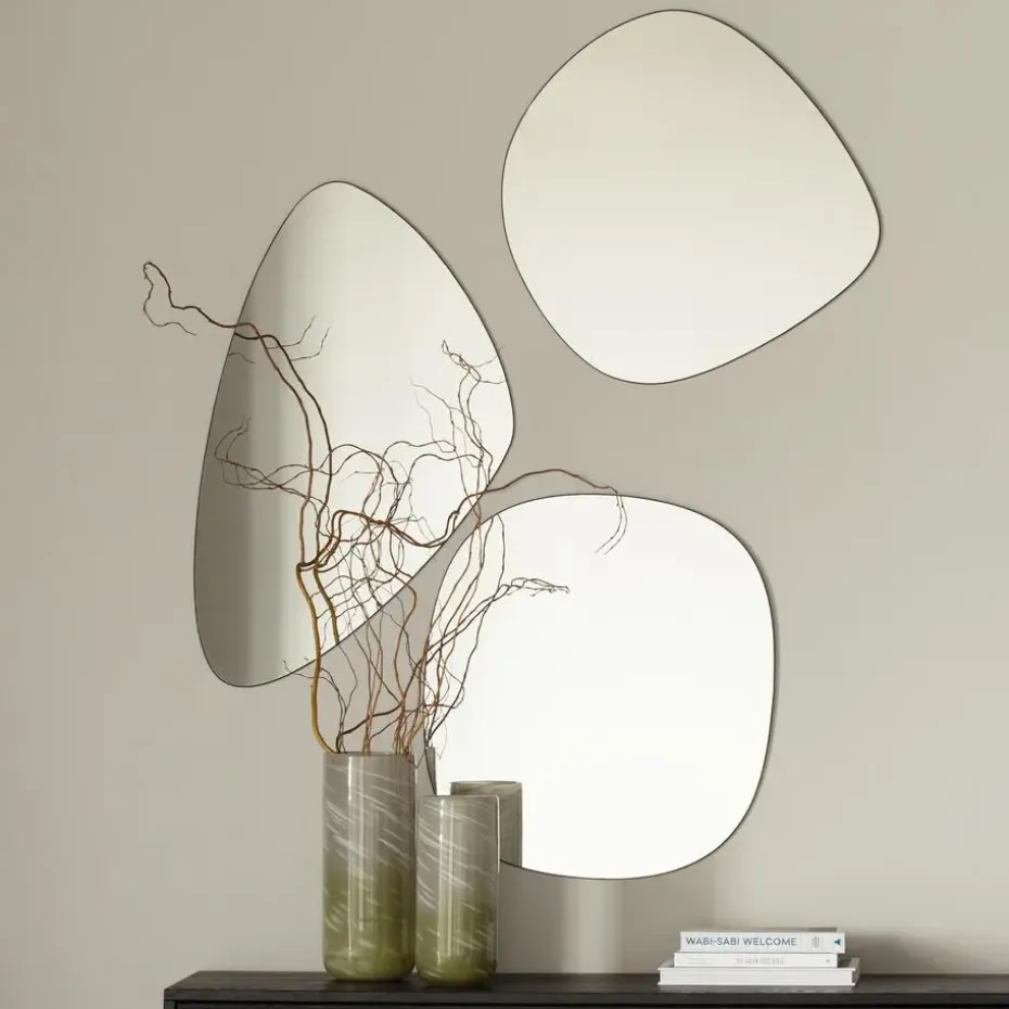 WOOOD Philou Spiegel - Glas/Metaal - Zwart - 60x59x0,5