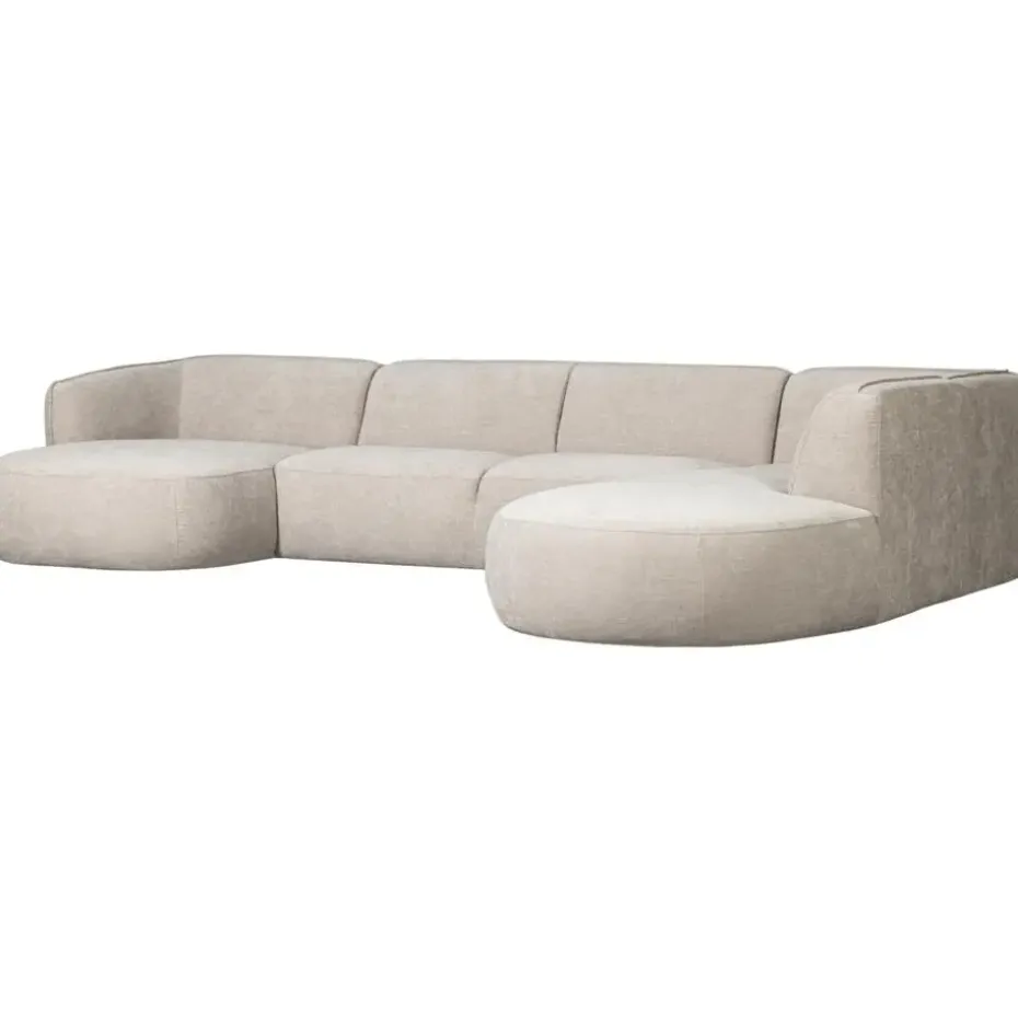 WOOOD Polly Bank Rechts- Polyester - Zand - 71x353x150/245