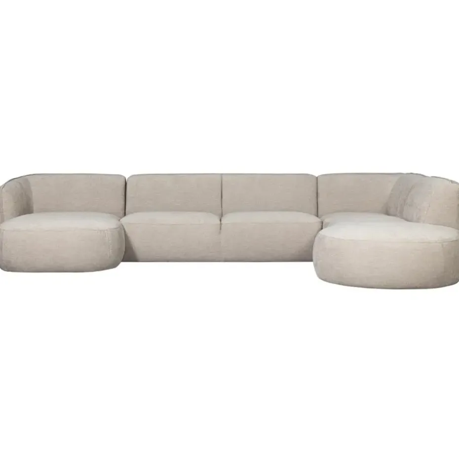 WOOOD Polly Bank Rechts- Polyester - Zand - 71x353x150/245