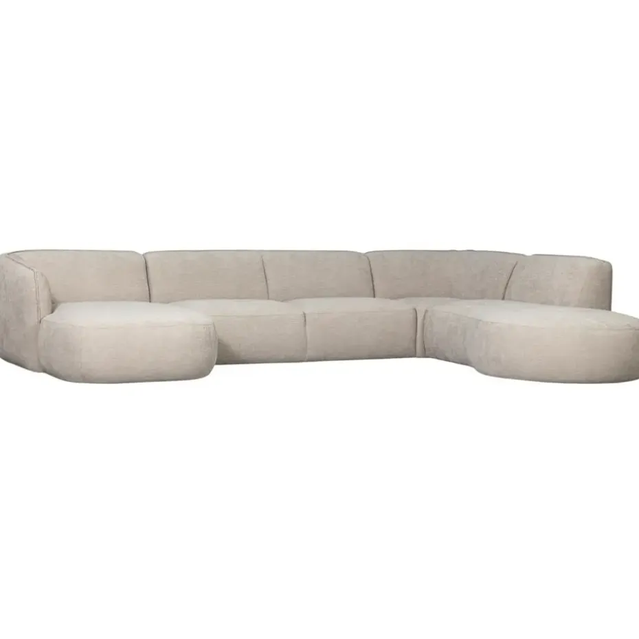 WOOOD Polly Bank Rechts- Polyester - Zand - 71x353x150/245