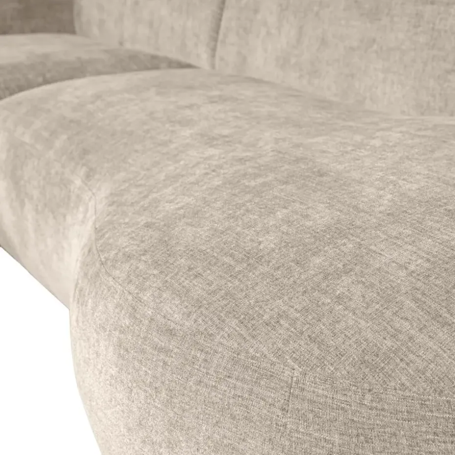 WOOOD Polly Chaise Longue - Polyester - Zand - 71x258x150/105