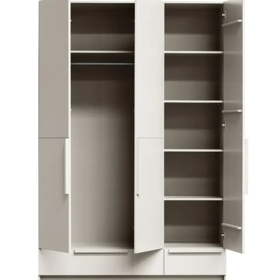 WOOOD Pure 3-deurs Hang/Legkast Splitdeur - Grenen - Dust - 215x142x60