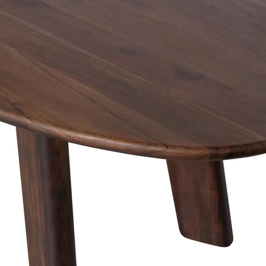WOOOD Roundly Eetkamertafel - Mangohout - Walnoot - 76x200x100