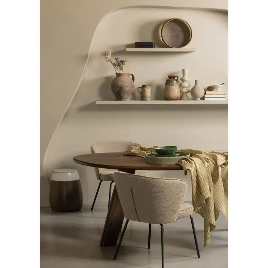 WOOOD Roundly Eetkamertafel - Mangohout - Walnoot - 76x200x100