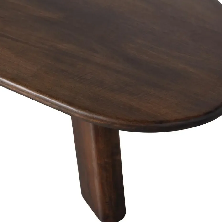 WOOOD Roundly Salontafel - Mangohout - Walnoot - 40x110x60