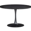 WOOOD Sammy Ronde Eettafel - MDF/staal - Zwart - 75x120x120