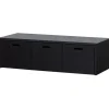 WOOOD Silke Kistbank Met Lades - Grenen - Diepzwart - 36x120x50