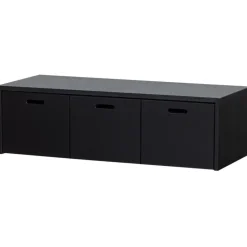 WOOOD Silke Kistbank Met Lades - Grenen - Diepzwart - 36x120x50