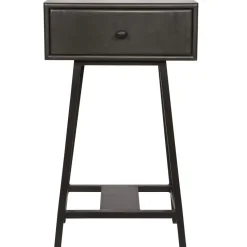 WOOOD Skybox Sidetable - Hout/Metaal - Zwart - 70x45x30