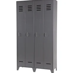 WOOOD Stijn Kledingkast 2-Deurs - Grenen - Staal Grijs - 103x187x40