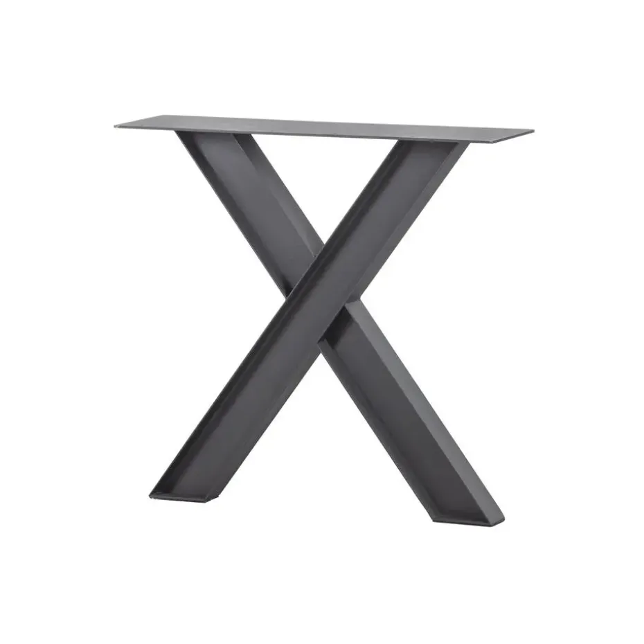 WOOOD Tablo Industrial X-poot 1 stuks - Metaal - Zwart - 72x79x10