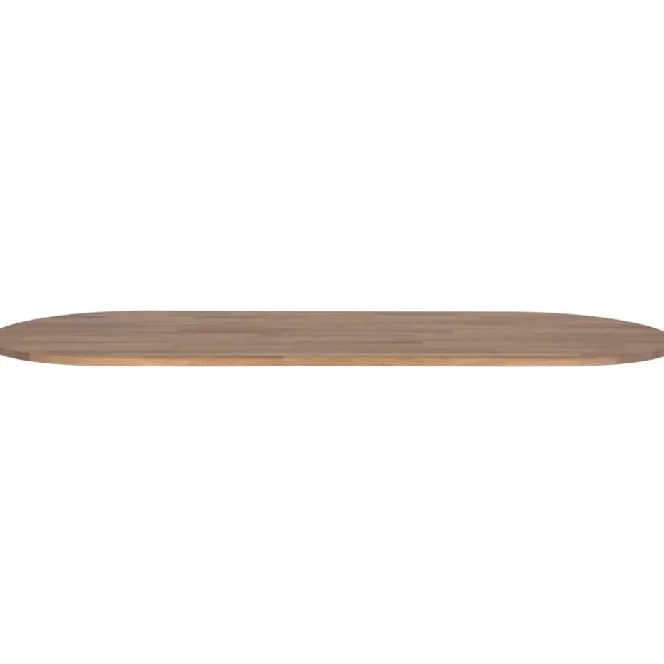 WOOOD Tablo Ovaal Tafelblad Incl. 2-Standen Poot - Grijs -74,4x220x90