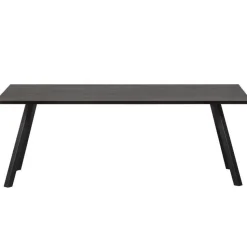 WOOOD Tablo Tafel met 2-stand Poot - Eiken/Metaal - Zwart - 75x220x90