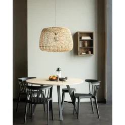 WOOOD Tablo Tafel Rond met 2-Standen Poot - Eiken/Metaal - 75x120x120