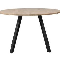 WOOOD Tablo Tafel Rond met 2-Standen Poot - Eiken/Metaal - 75x120x120