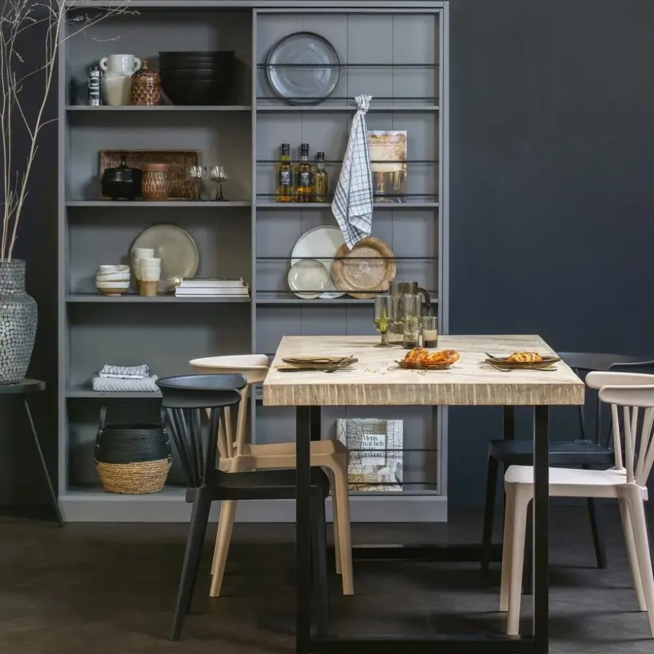 WOOOD Tablo Tafel Visgraat met U-poot - Mango - 78x180x90