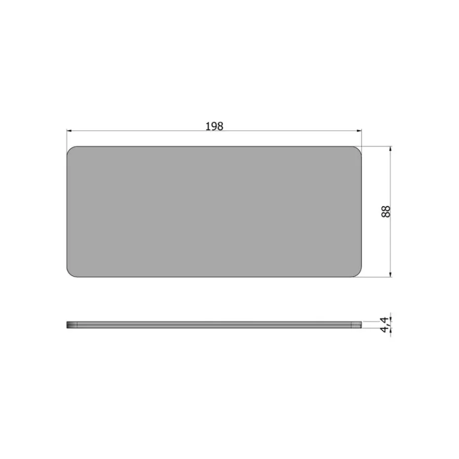 WOOOD Tablo Tafelblad Curved - Eiken - Naturel - 5x199x88