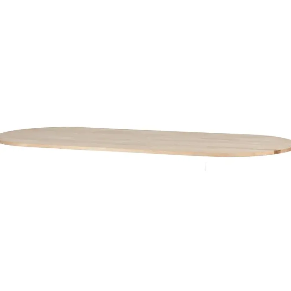 WOOOD Tablo Tafelblad Ovaal - Eiken - Onbehandeld - 2,4x220x90