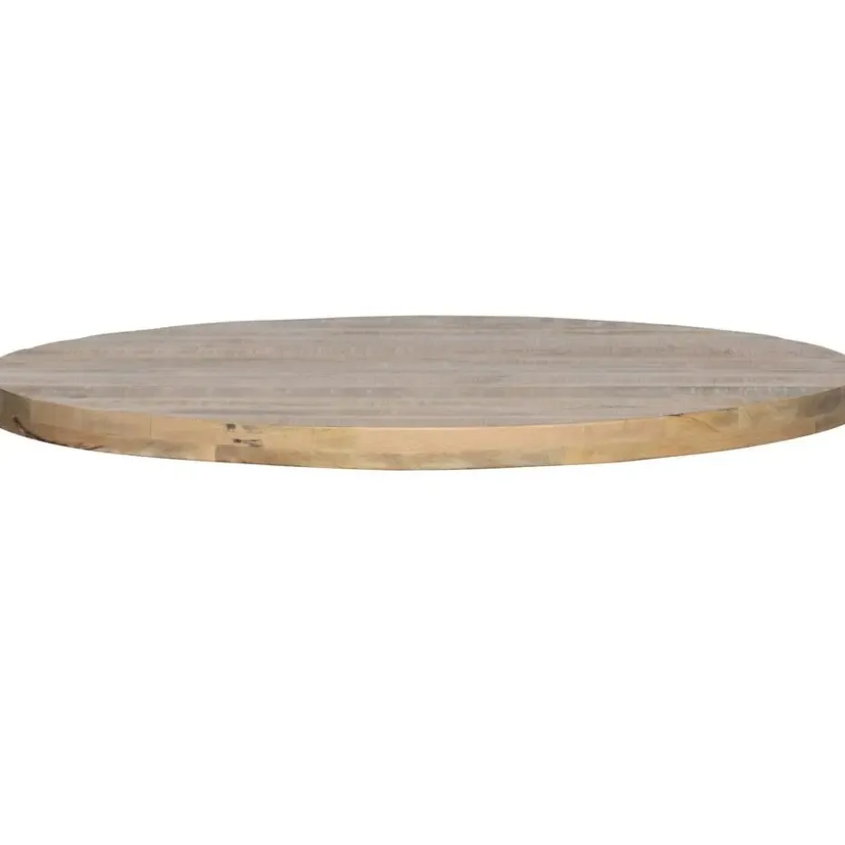 WOOOD Tablo Tafelblad Rond - Mango - White Wash - 120x120