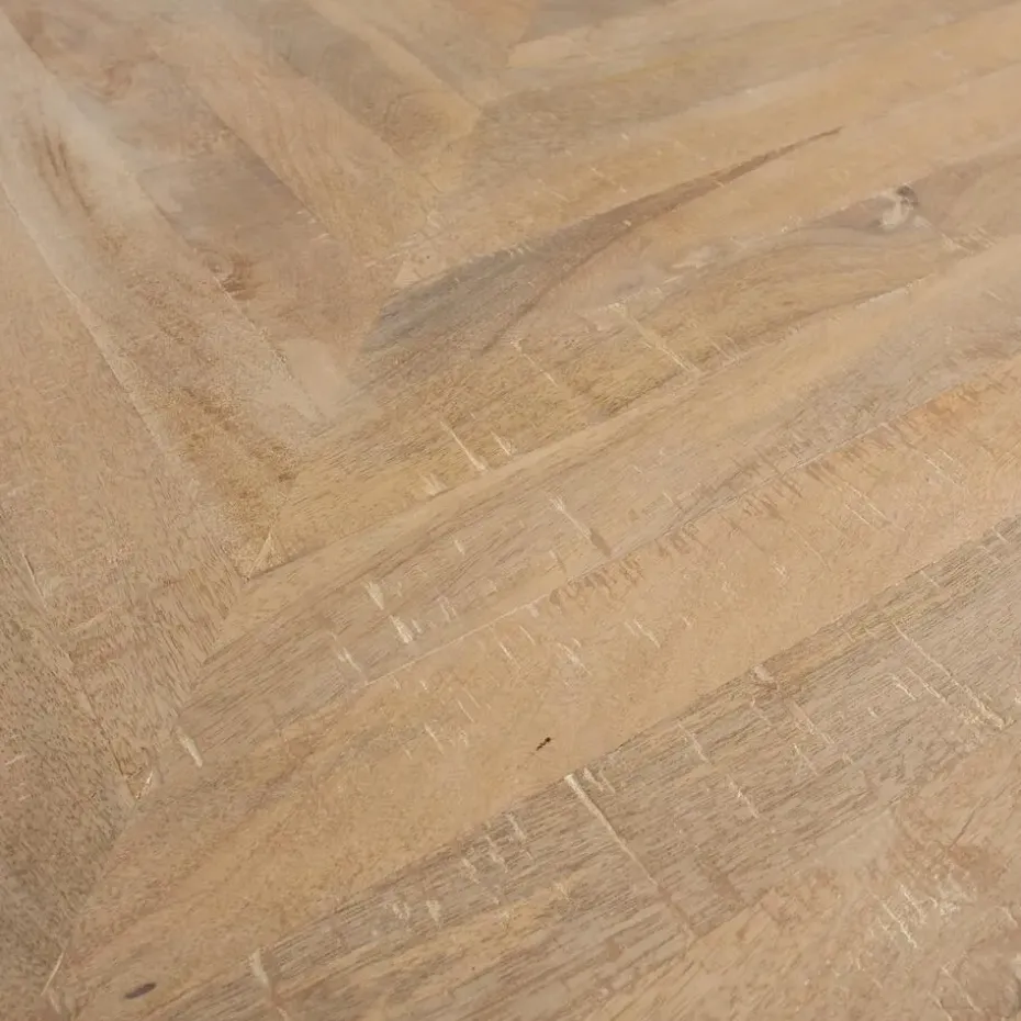 WOOOD Tablo Tafelblad Visgraat - Mango - White Wash - 5, 5x180X90