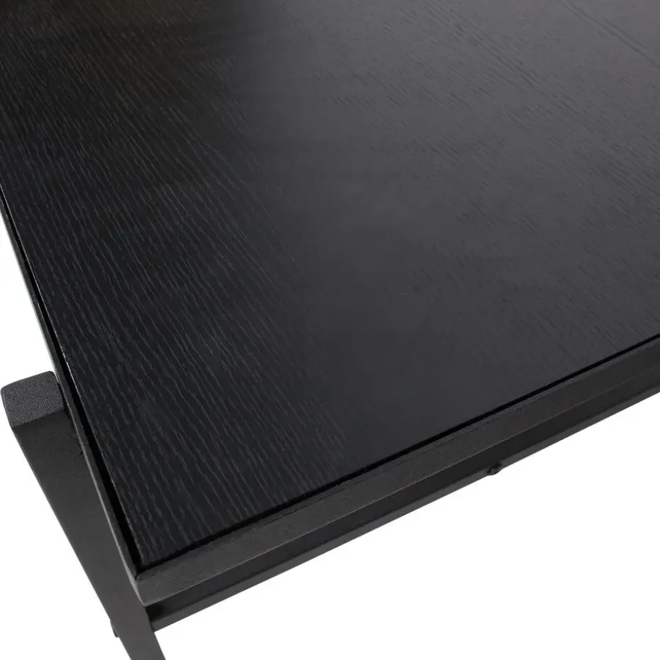WOOOD Turn Around Bijzettafel - Hout/Metaal - Zwart - 40x50x44
