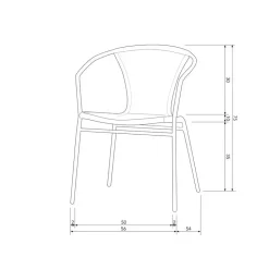WOOOD Weston Stoelen Buiten - Rattan/Metaal - Jungle - Set van 4