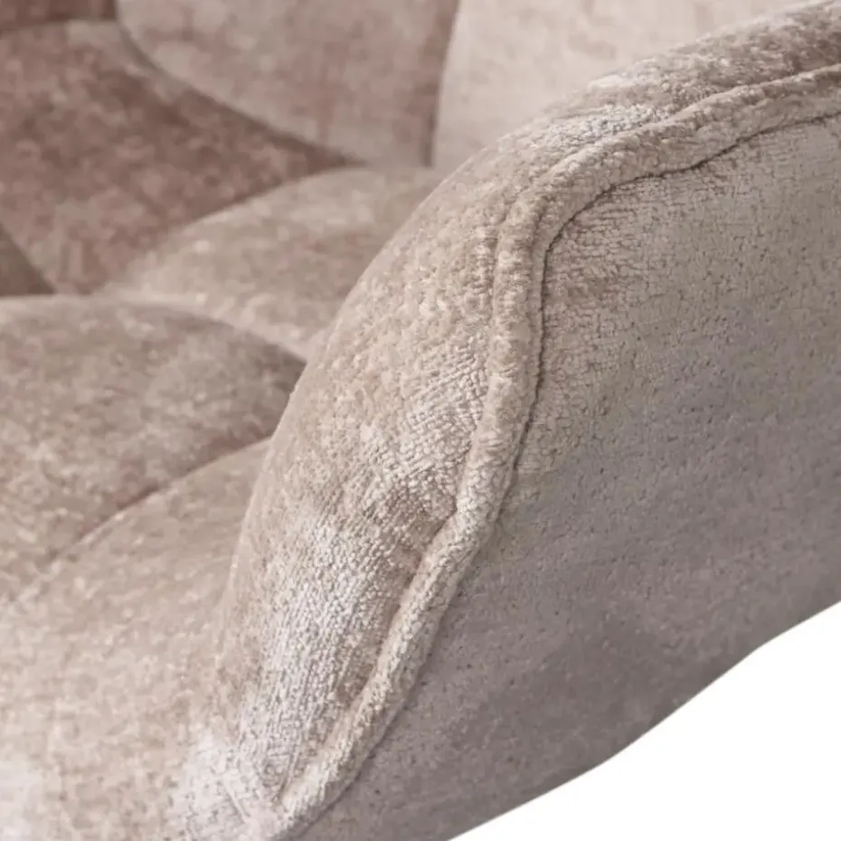 WOOOD Wibo Draaifauteuil - Chenille - Taupe - 94x71x83