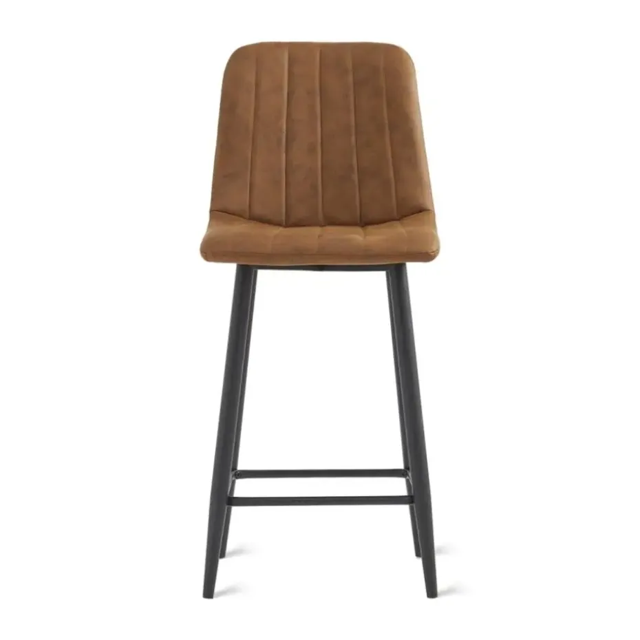 2x Barkruk Jax - Microleder Cognac (Set van 2)