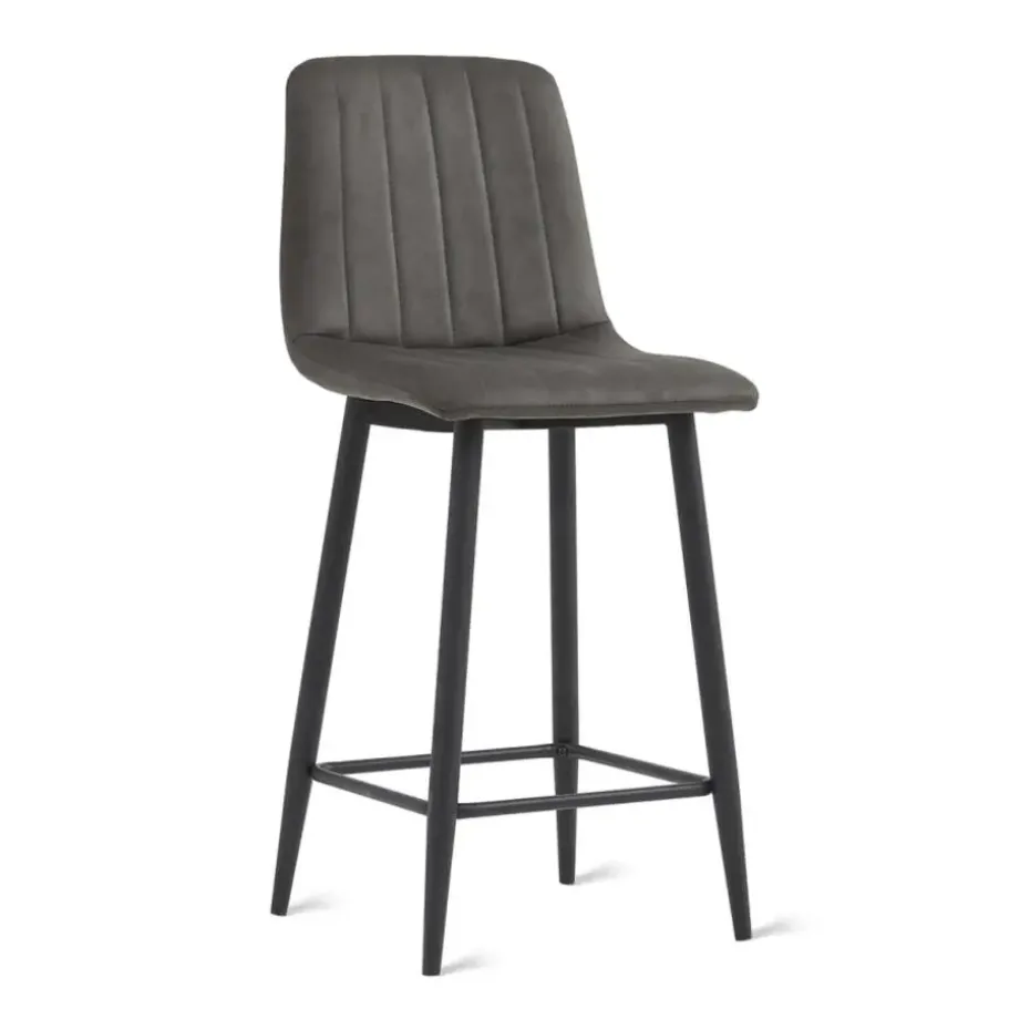 2x Barkruk Jax - Microleder Antraciet (Set van 2)