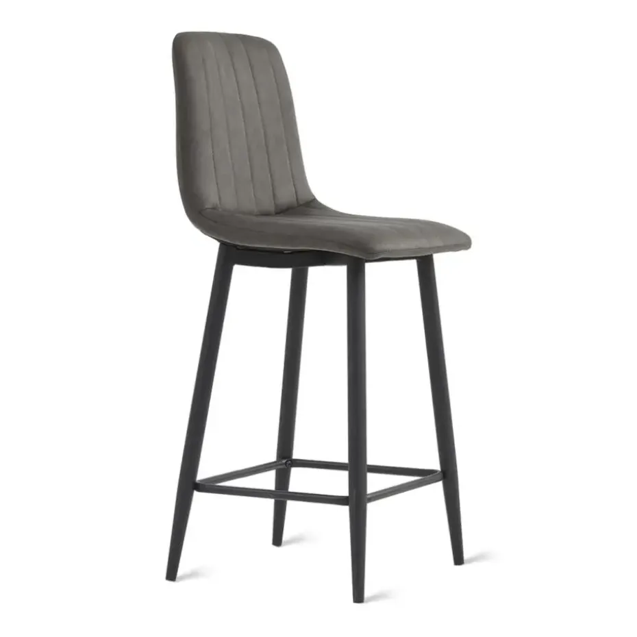 2x Barkruk Jax - Microleder Antraciet (Set van 2)