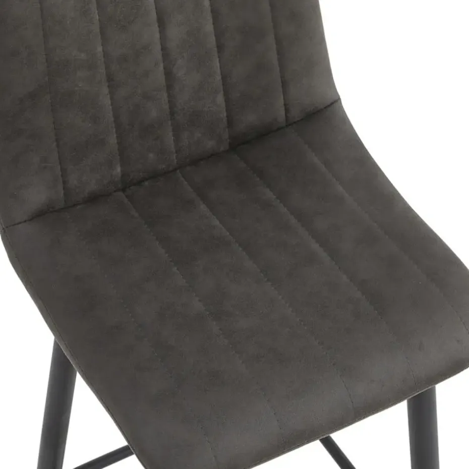 2x Barkruk Jax - Microleder Antraciet (Set van 2)