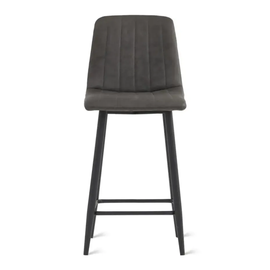 2x Barkruk Jax - Microleder Antraciet (Set van 2)