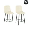 2x Barkruk Jax - Velvet Taupe (Set van 2)
