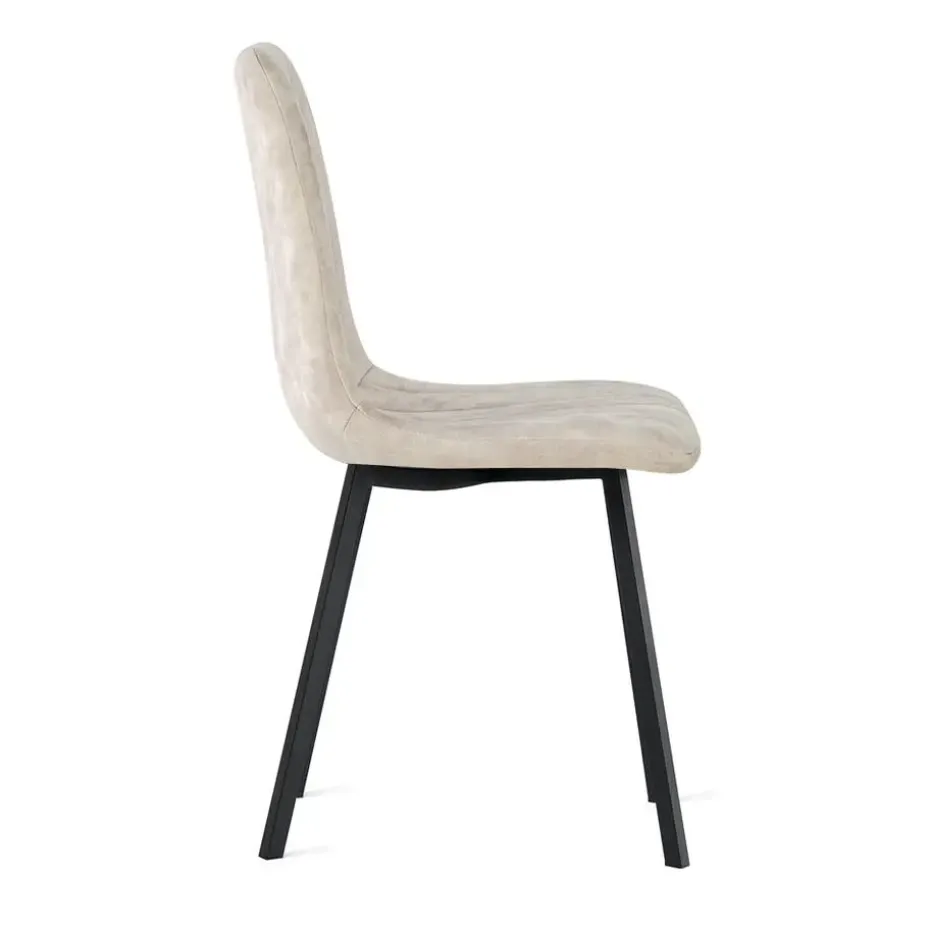 2x Eetkamerstoel Minsk Fluweel Beige