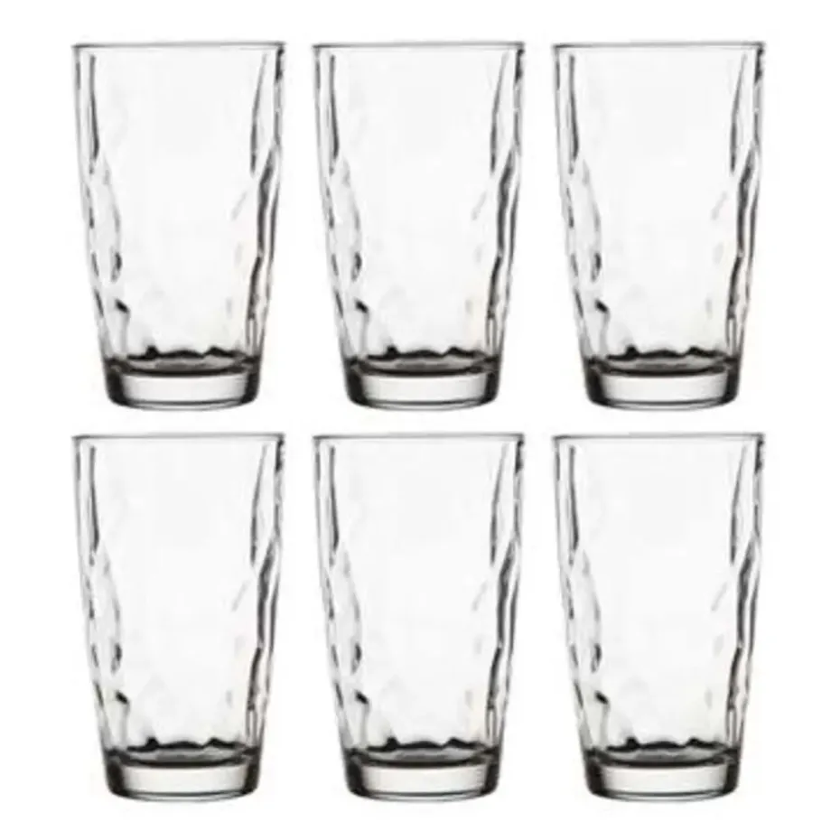 6x Stuks tumbler waterglazen/sapglazen Diamond Dof 470 ml
