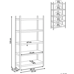 XITTA - Stellingkast 5 planken - Zilver - 150 cm - Staal