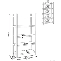 XITTA - Stellingkast 5 planken - Zilver - Staal