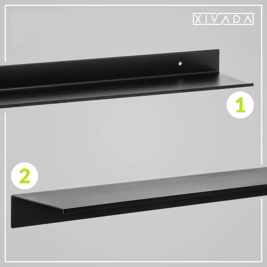 XIVADA Wandrek Rosa - Industrieel - Aluminium - Boren - Zwart - 60 cm