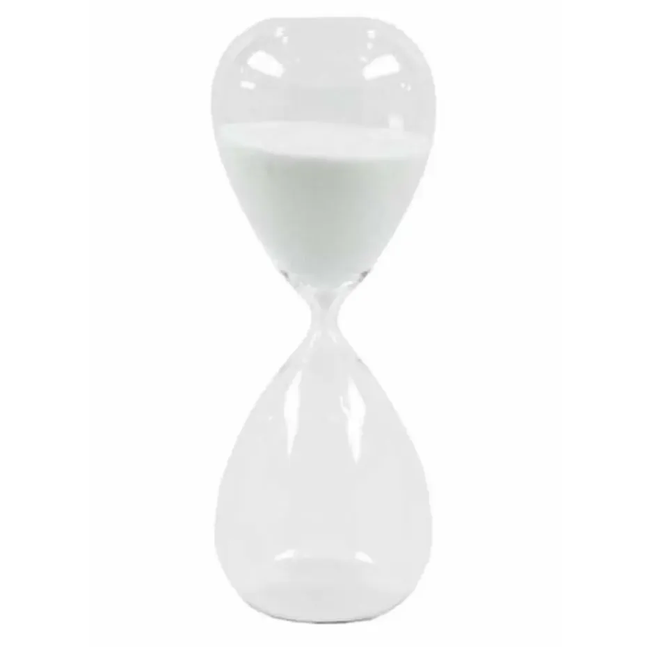 Zandloper - wit zand - glas - 20 cm