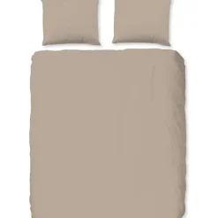 Zavelo Flanellette Effen Dekbedovertrek Zand-2-persoons (200 x 200/220 cm)