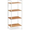 Zeller Badkamerkastje - 4 planken - wit - hout - 39 x 95 cm