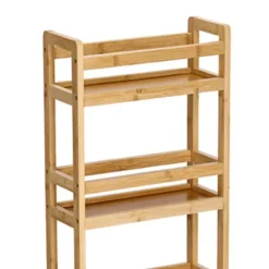 Zeller Keuken Trolley - met 3 niveaus - bruin - bamboe hout