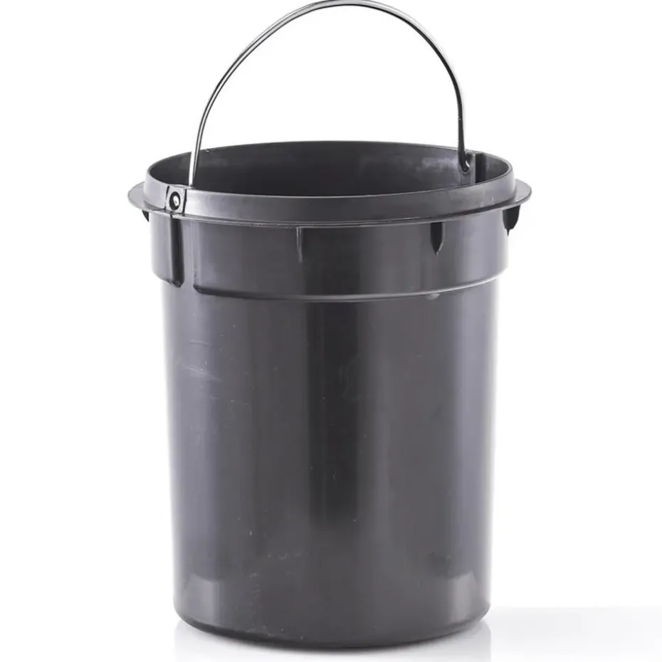 Zeller Pedaalemmer - 3L - wit - metaal en bamboe - 24 cm - toilet