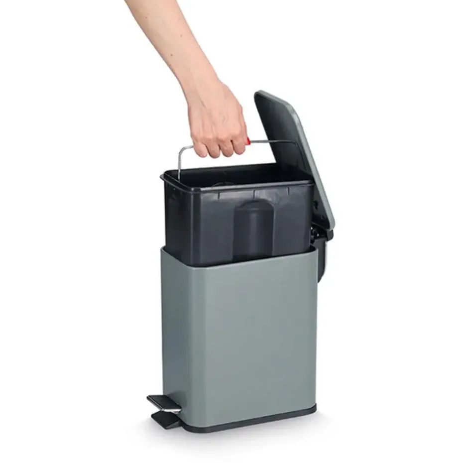 Zeller Prullenbak/pedaalemmer - metaal/kunststof - 5L - soft close