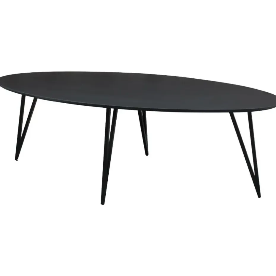 Zwart ovale eettafel Cesar 230x100 cm - Mangohout - Zwart