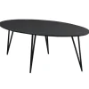 Zwart ovale eettafel Cesar 170x90 cm - Mangohout - Zwart