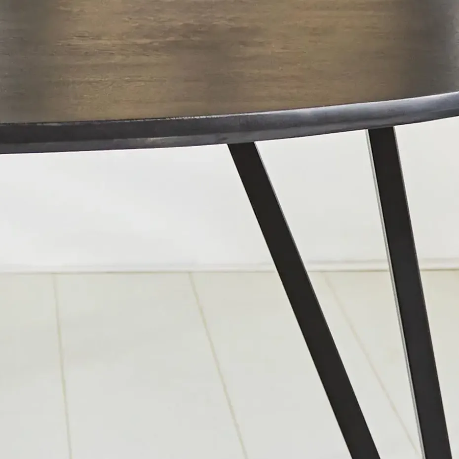 Zwart ovale eettafel Cesar 170x90 cm - Mangohout - Zwart