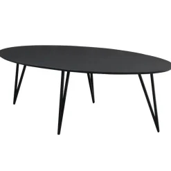 Zwart ovale eettafel Cesar 170x90 cm - Mangohout - Zwart