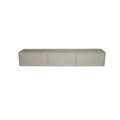Zwevend Tv-Meubel Beige Mangohout - 160x35x30cm - 3 Deuren - Vision